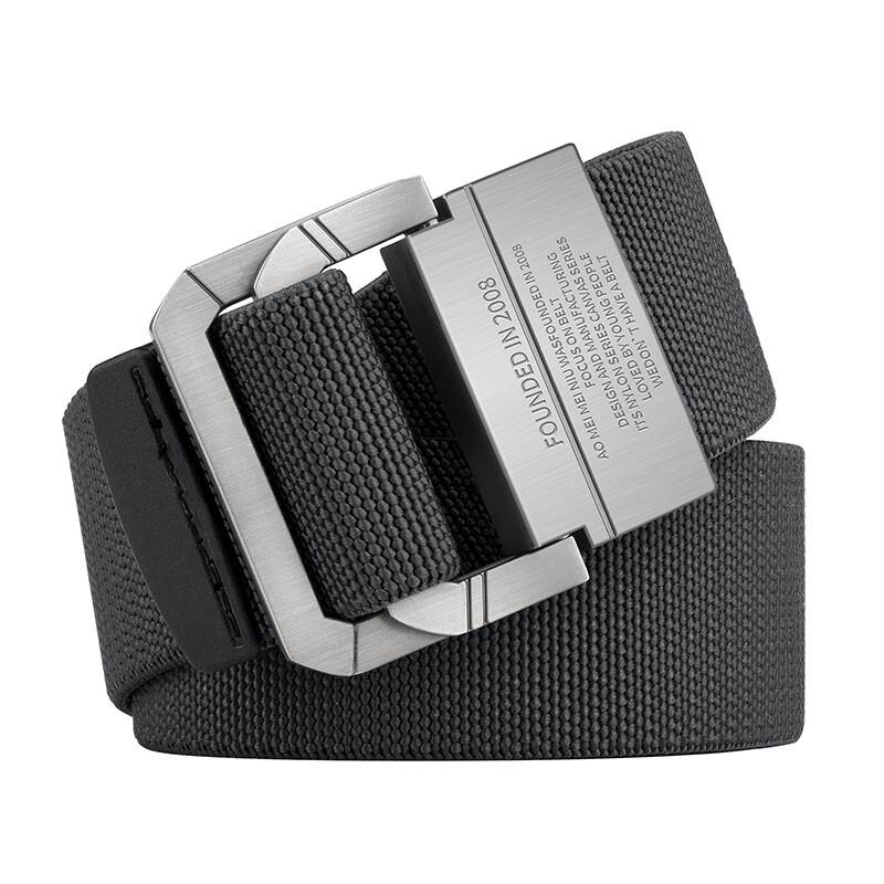Men's Canvas Double Ring Buckle Elastic Belt