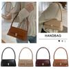 Women Shoulder Bag Trendy Underarm Bag Portable Casual PU Leather Solid Color Simple Handle Shoulder Bag Handbags