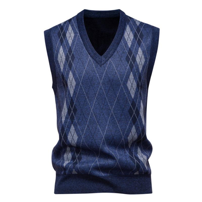 Men S V Neck Slim Fit Fleece Pullover Knit Vest