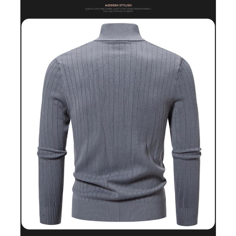 Men S Stand Collar Long Sleeve Jacquard Knit Cardigan Sweater Casual Plus Size