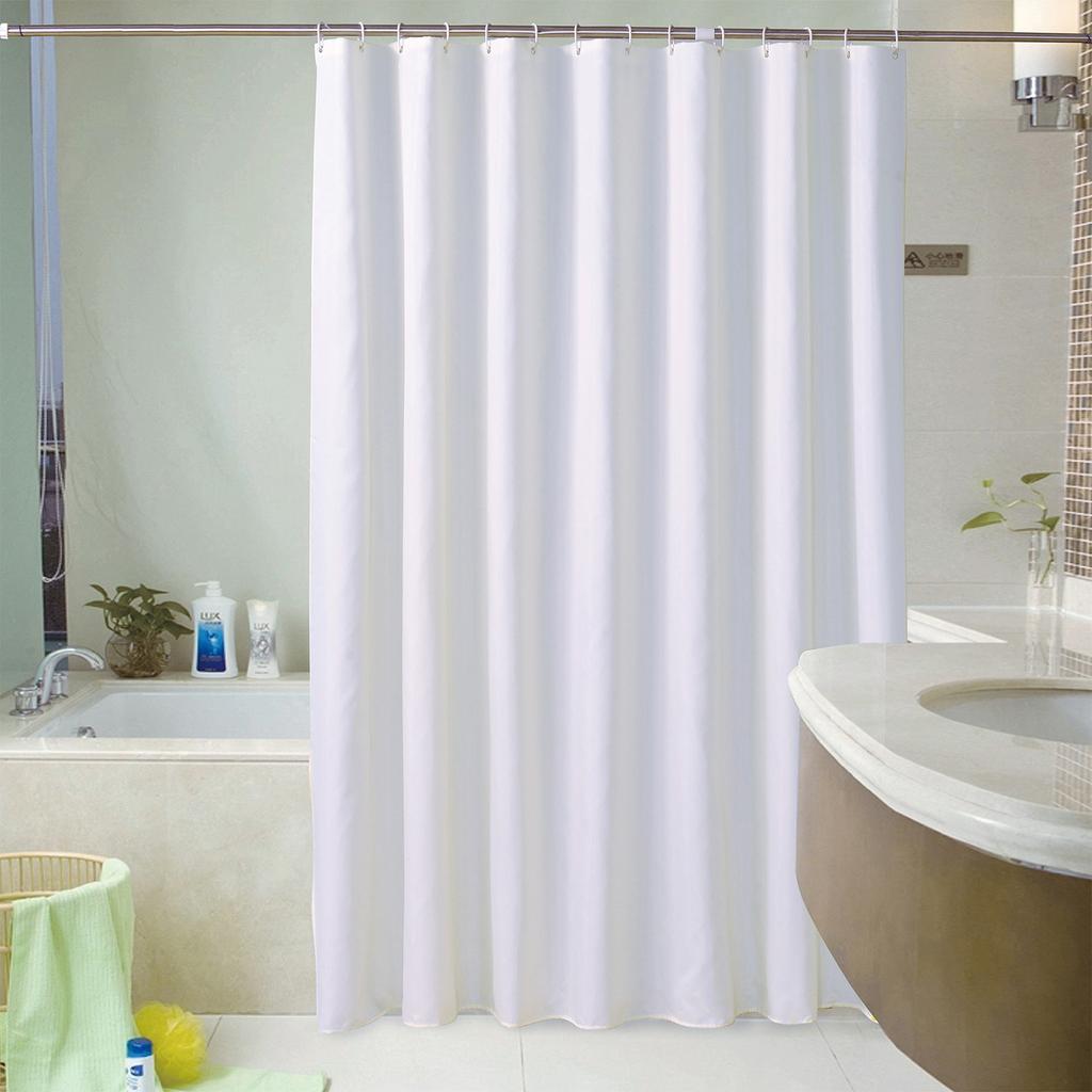 Solid Shower Curtain 6 X 6 FT Bath Curtains With 12 Metal Grommets and Hooks Waterproof PEVA