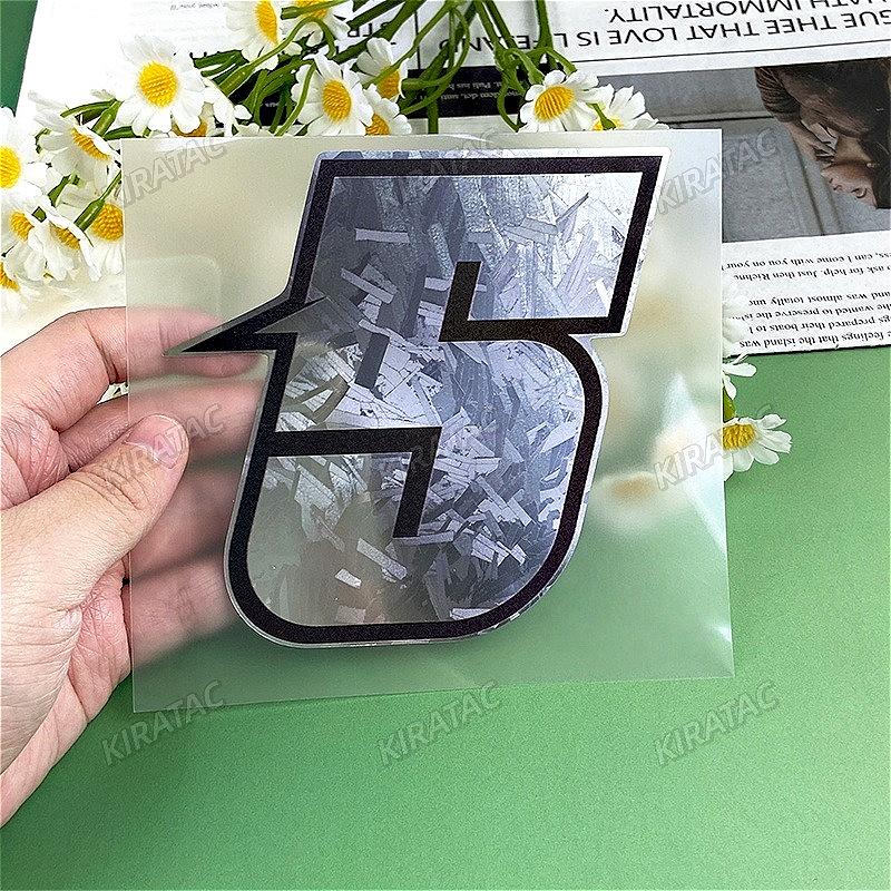 1PC Silver Carbon Fiber Arabic Numerals Motorcycle Stickers Waterproof Vinyl Decals for BMW KTM YAMAHA Kawasaki Suzuki Honda