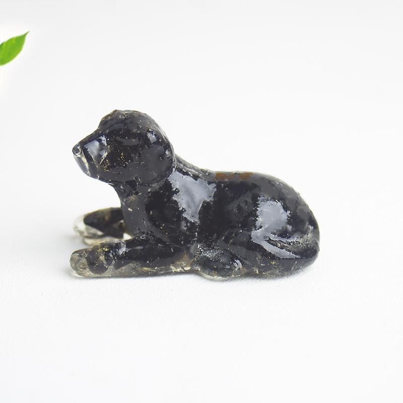 White Crystal Resin Dog Statue With Modern Design For Living Room Decor Gift