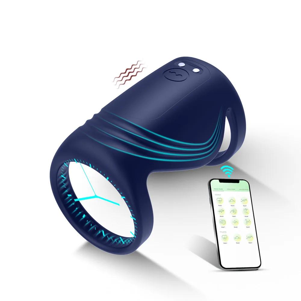 Wearable Sleeve for Penis Cock Ring Vibrator Sex Toys for Adults Vibrating Rings Penis Delay Trainer Stimulator Men Sexy Toys