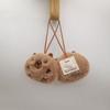 Brown Cell Phone Chain Furry Car Pendant Name Sticker Plush Pendants  Bag Decoration