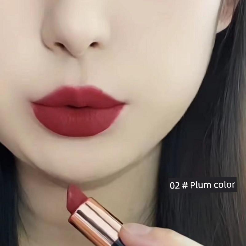 [Official Genuine Product] European and American Style Matte Lipstick, Waterproof, Non-Stick, Non-Fading, Enhances Complexion, Red-Brown Color