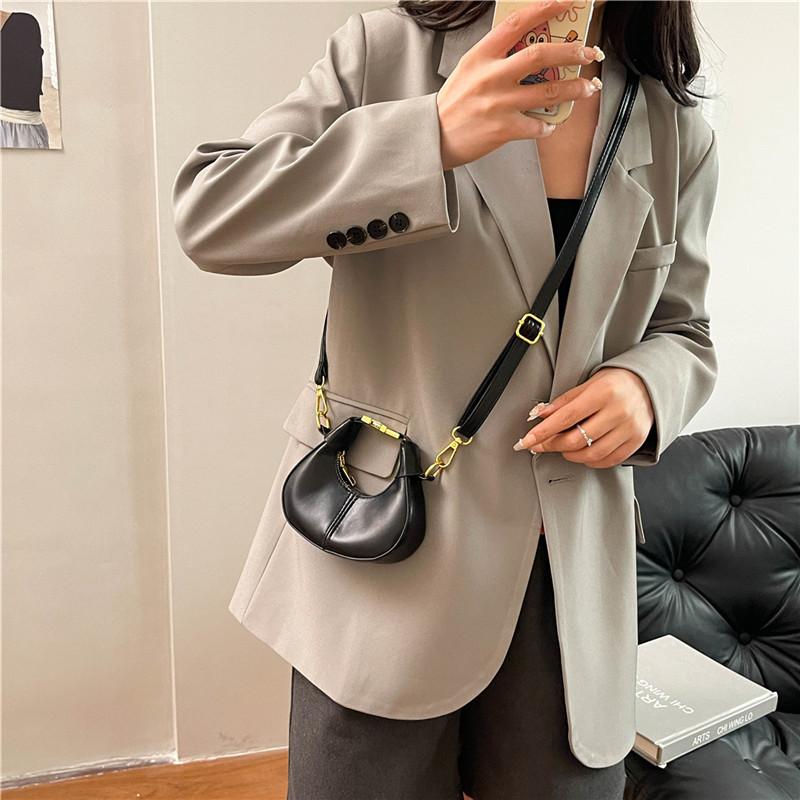 French Inspired Moon Bag With Chain Strap Small Shoulder Purse For Casual Outings