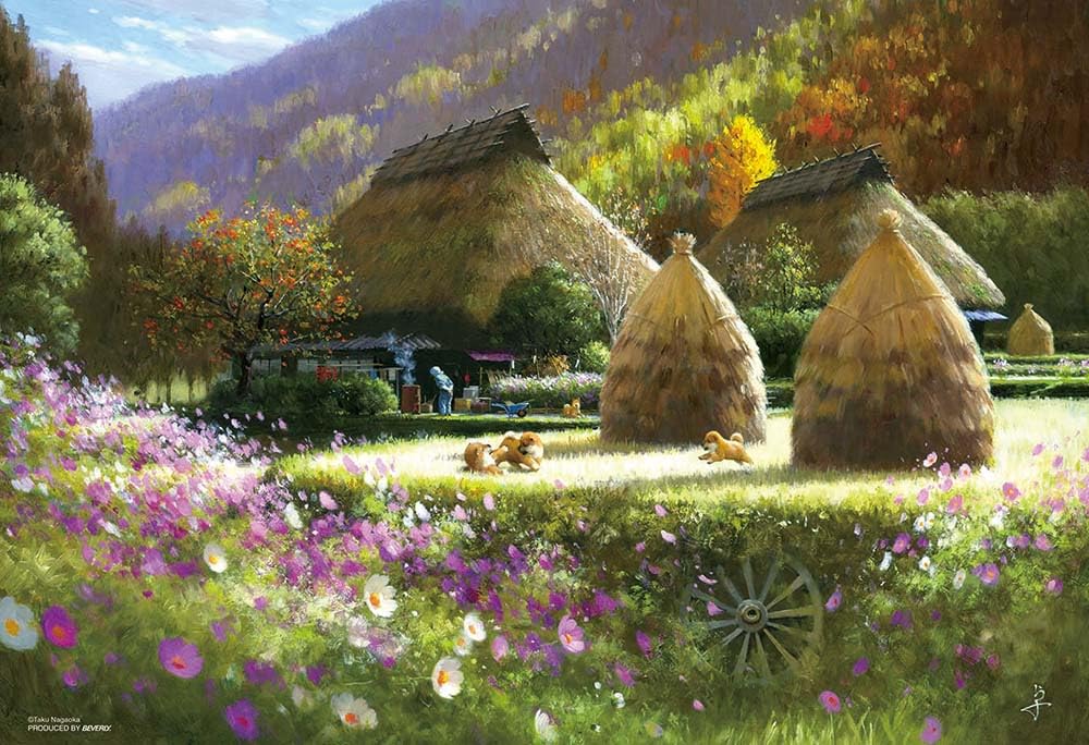 

[Made in Japan] Beverly 300-Piece Jigsaw Puzzle: Puppy and Hometown (26 x 38 cm) 300-033
