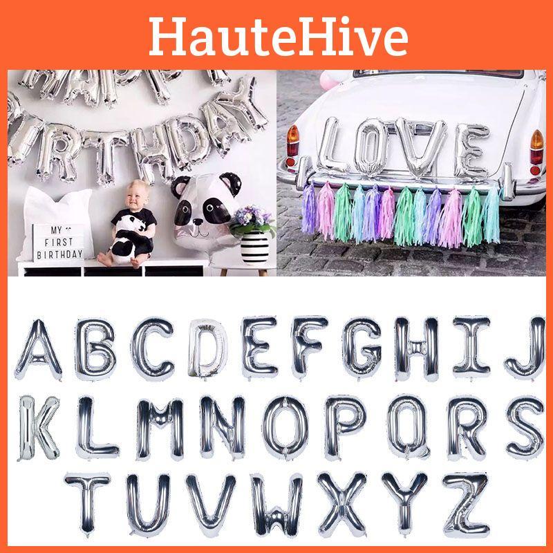 Balloons Large Letter 40 Inch Silver Helium Air Foil Birthday Wedding Party