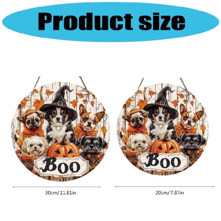 Halloween Türschild Dekoration Hängend Holz Wanddekoration Rustikal Haustür Hänger für Zuhause Zimmer Innen Außen Feiertag