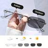 Photochromic Blue Light Blockin Ultralight Rimless Glasses Men&Women