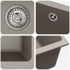Grey Kitchen Sink 530 x 460 mm 80percent  Quartz and 20percent  Resin