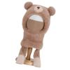 Winter Balaclava Hat Neck Gaiter Hat with Cartoon Bear Ear Design Outdoor Pullover Scarf Hat For Kids Cold Activity
