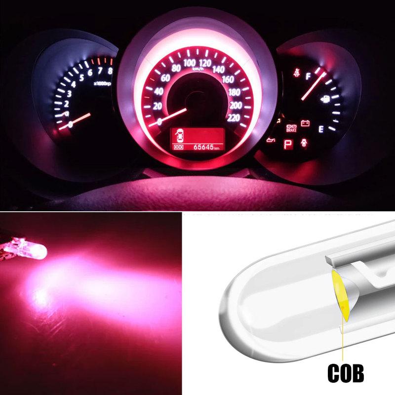 10pcs Car Trument Panel Warning Decoration Lamps Dashboard T5 LED W3W W1.2W 74 286 Wedge Indicator Lights Auto Accessories