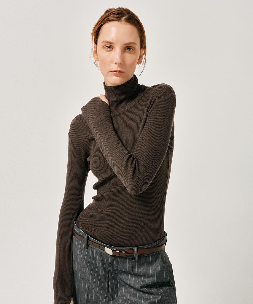 LABELARCHIVE W Irene Soft Touch Turtleneck Brown