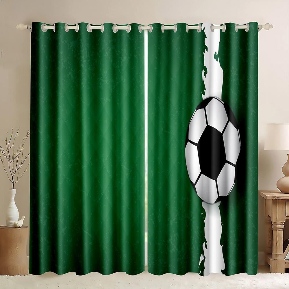 Tende da Finestra con Motivo Serie Calcio Tema Sportivo Tende Sottili Drappeggi Per Soggiorno Camera da Letto Camera dei Ragazzi Decorazione Casa 2023