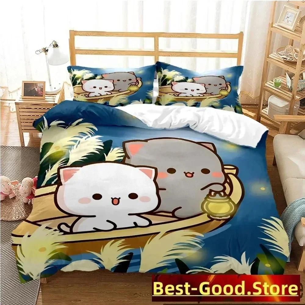 

3D Print Bubu Dudu Cartoon Bear Panda Bedding Set Duvet Cover Sheet Printed Pillowcase Full Queen King Size Comforter Bedroom 135x200cm