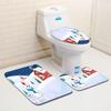 Christmas Bathroom Floor Mat Toilet Three-Piece Set