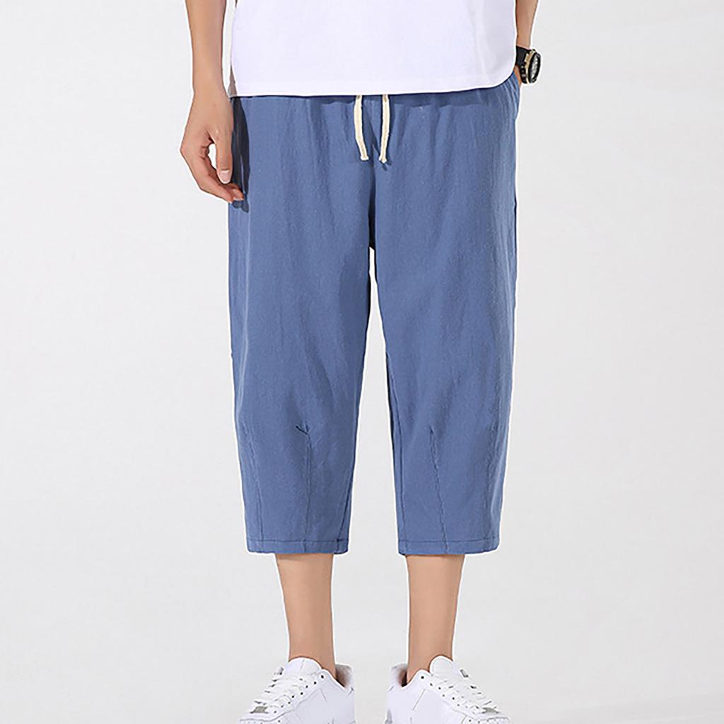 Men's Casual Loose And Comfortable Casual Pants Cotton Linen Drawstring Trousers