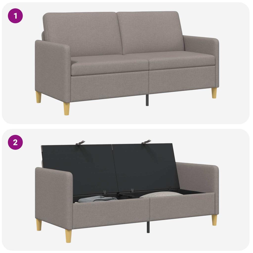 Storage Sofa in Taupe 172 x 78 x 87 cm Polyester