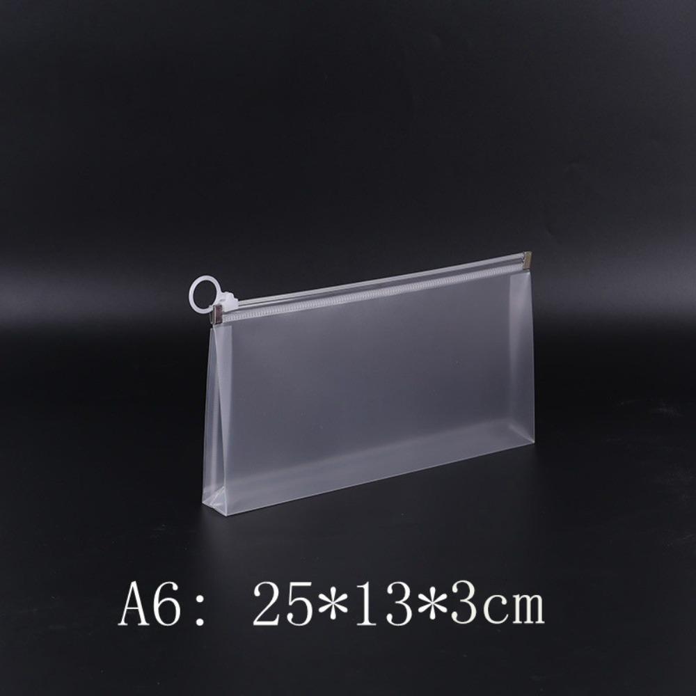 Zipper Design File Bag Transparent Document Folder Multifunctional File Folder  School Office