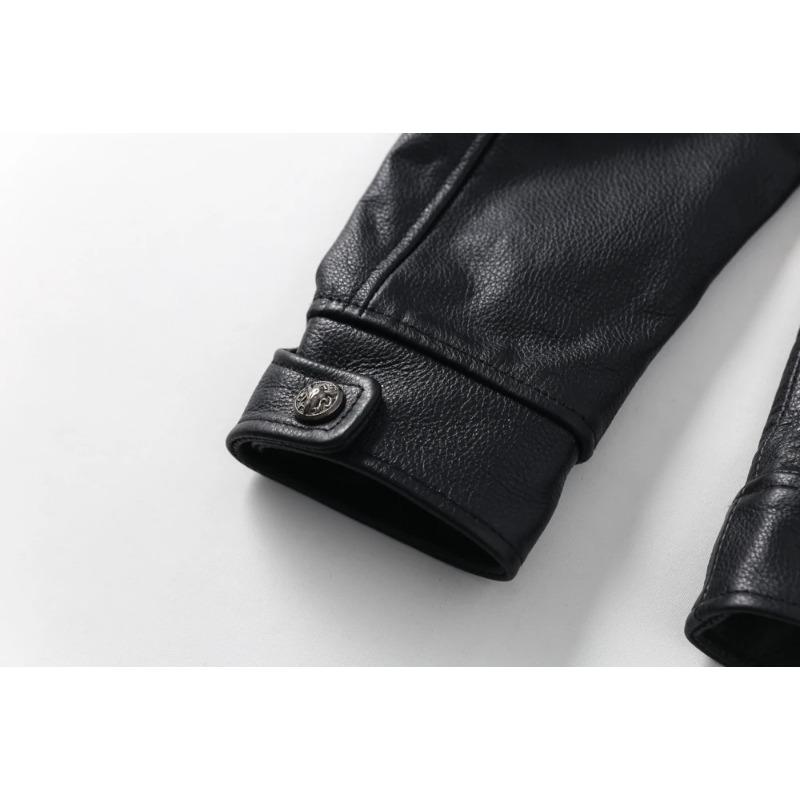 Chinese Size Men Genuine Leather Jacket Natural Cowhide Men's Leather Coat Male Leather Clothing Autumn Spring