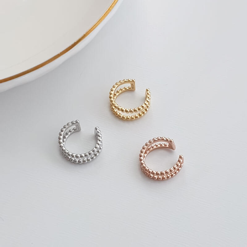 Mini Dot Line Double Row Ear Cuff (1 piece)