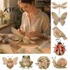 Kreative Hobby-Sets Garten-Tier-Patchwork DIY-Kit, Floraler Stoff Nähen Niedliche Textilkunst Starter-Kit Schmetterling Vogel Basteln für Erwachsene, Zuhause