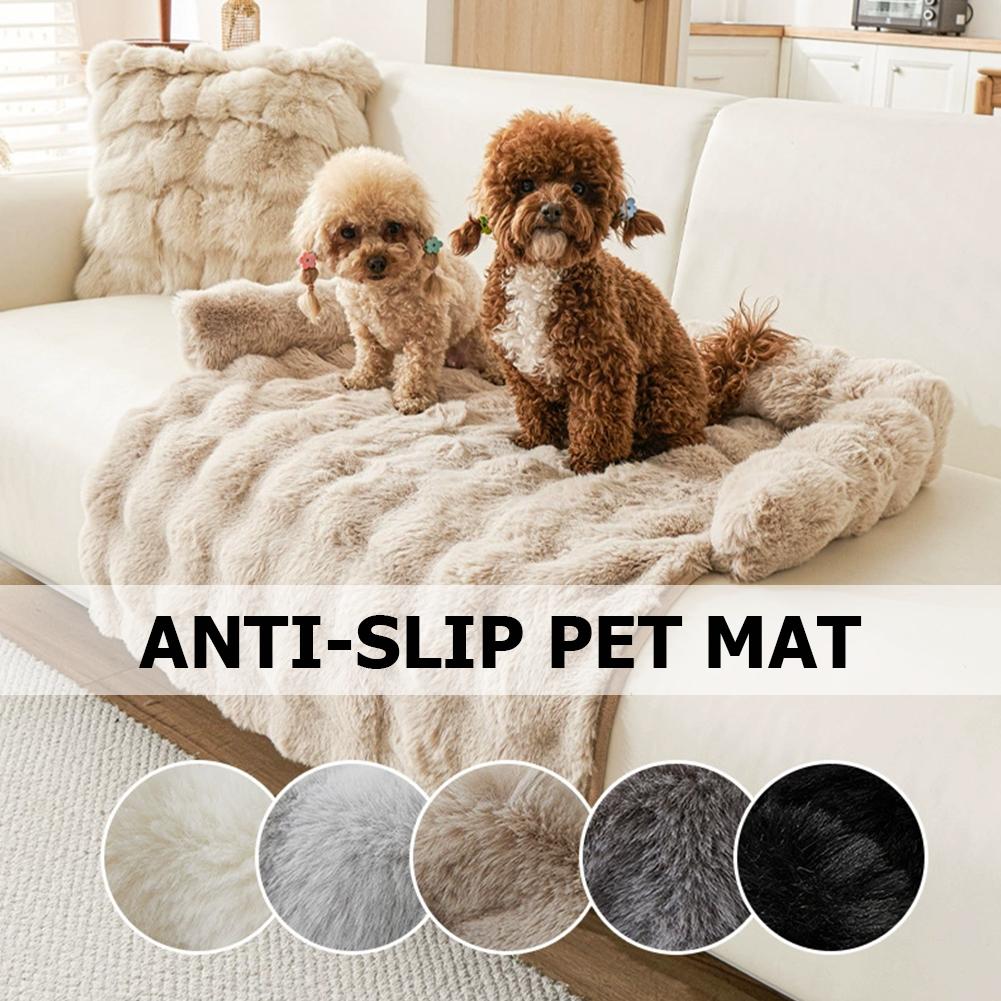 Winter Warm Calming Dog Bed Sofa Couch Cover Super Soft Plush Pet Blanket Mat for Small Medium Large Dogs Washable Cat Nest Cama