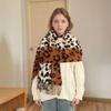 Leopard Print Fringe Cashmere Scarf Shawl For Women Soft Warm Winter Fashion Accessory Lightweight Warm Wrap