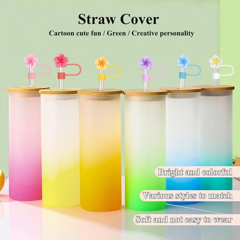 Silicone Cap Straws, Compatible Cup Accessories, Cute Funny Tumbler Straw Toppers Accessories, Kitchen, Christmas Gift, School Supplies