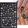 Winter Christmas Nail Stickers: Gold & Silver Glitter, Trees, Reindeer, Snowflakes