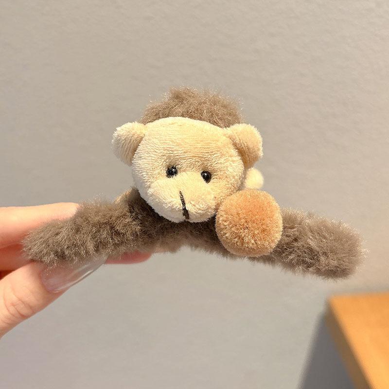 Fashion Elegant Plush Grab Clip Women's Large Hair High-end Sense Clip Hairpin Autumn and Winter Back Head Shark Clip Hairpin Headwear