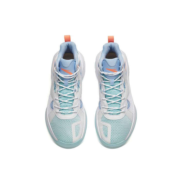 New Anta Wind Tunnel 2 Wear Resistant Slip Resistant Mid Top Performance Basketball Shoes Men's White Blue Orange 112211620S-6