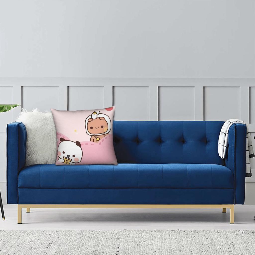 Cartoon Panda Bubu Dudu Pillowcase Printing Polyester Cushion Cover Decorations Throw Pillow Case Cover Home Square 18''