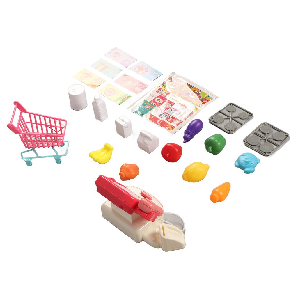 Cash Register Playset Stimulation Cosplay Learning Calculation Shopping Checkout Money Till Toy for