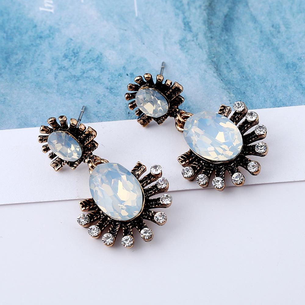 Bohemian Rhinestone Crystal Zinc Alloy Earrings for Women