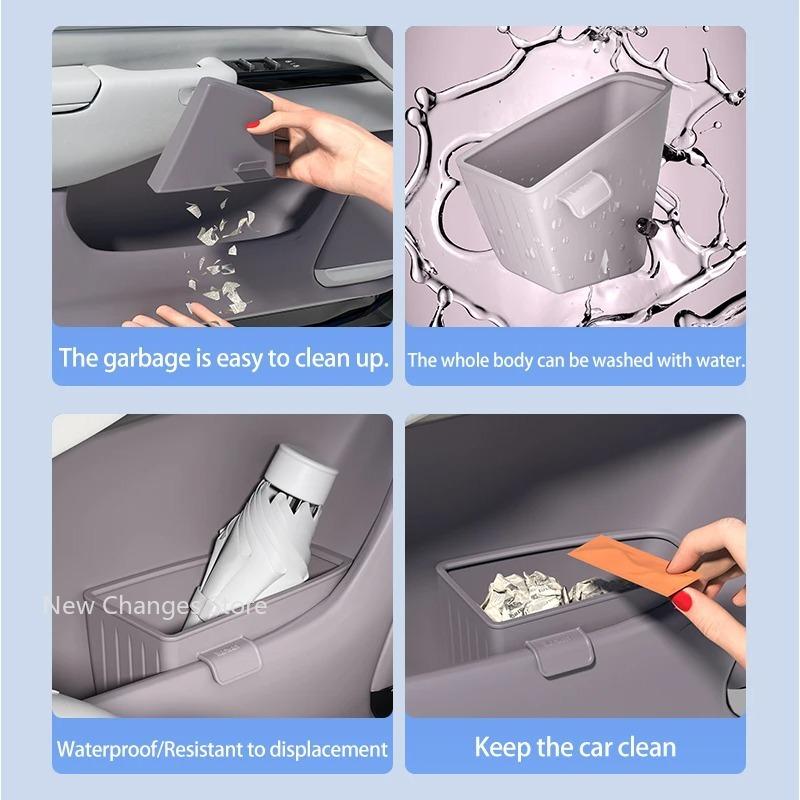 Door storage box For ZEEKR 7X Silicone storage bucket Umbrella storage Multi-functional trash can Car interior Upgrade Parts