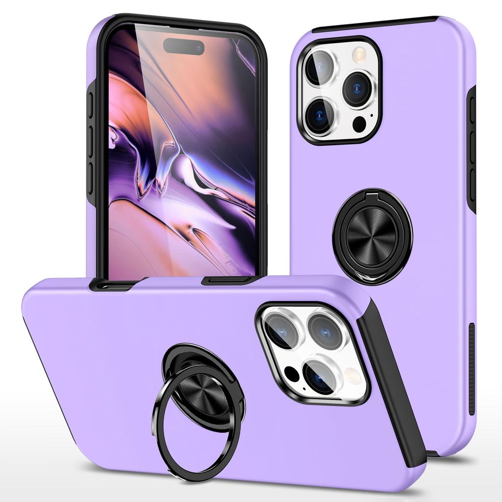 For iPhone 16 Pro Case Kickstand PC+TPU Phone Cover Magnetic Car Mount