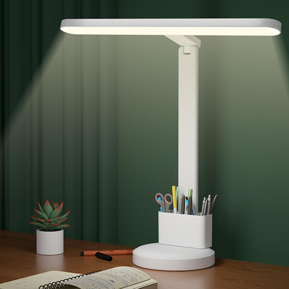 Modern Night Bed Lamp Touch Control LED Desk Lamp 3 Color Modes with Pen Holder for Dorm Study Office Bedroom