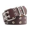 Star Double Vent Eye Hole Belt Women'S Fashion Casual Punk Style Jeans Decorative Belt