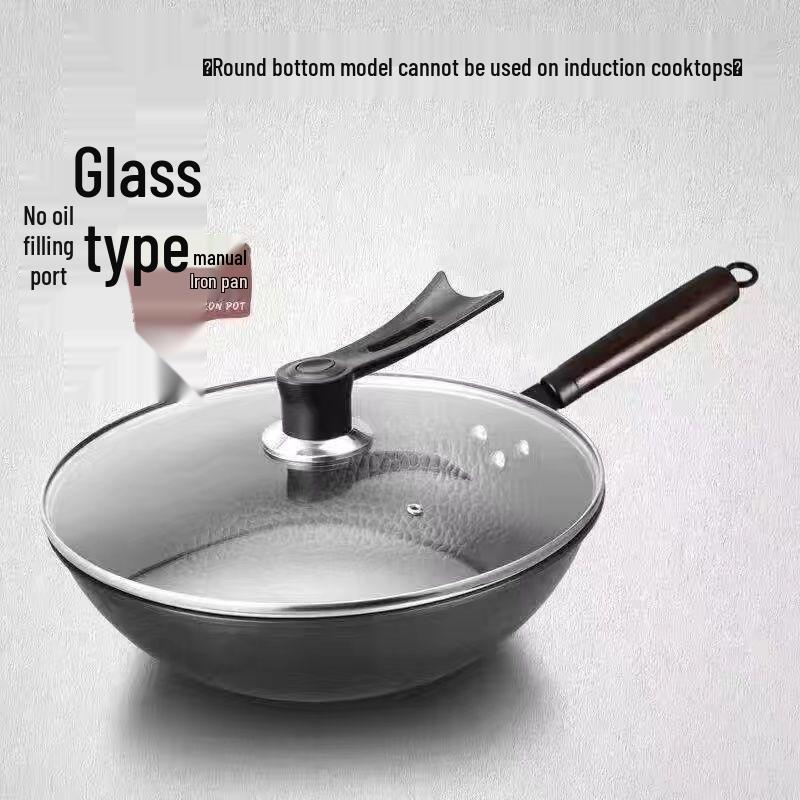Zhangqiu Forged Iron Non-stick Wok for Induction & Gas Stoves