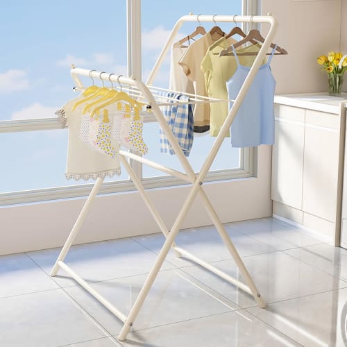 

NAYIV Floor-Standing Clothes Drying Rack for Indoor and Outdoor Use, Simple Foldable Design, Space-Saving, Multifunctional, Compact Clothes Drying Rac