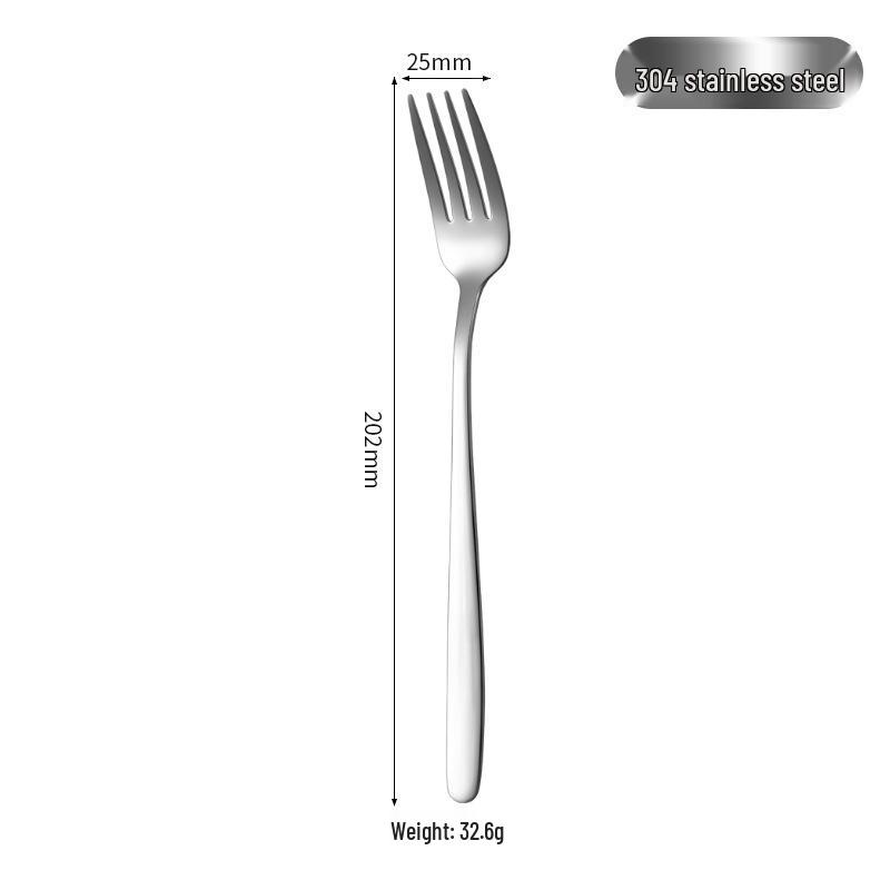 Korean Style 304 Stainless Steel Cutlery Set: Dinner Knife, Ice Spoon & Fruit Fork for Home & Hotel