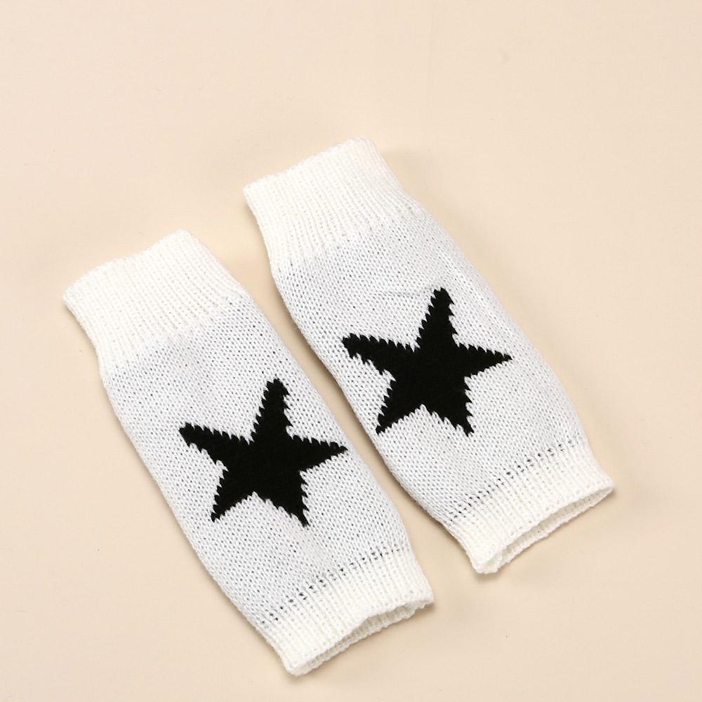 Punk Star Knitted Woolen Gloves for Men Women Pentagram Half Finger Warm Soft Mitten Soft Star Hand Fingerless Gloves