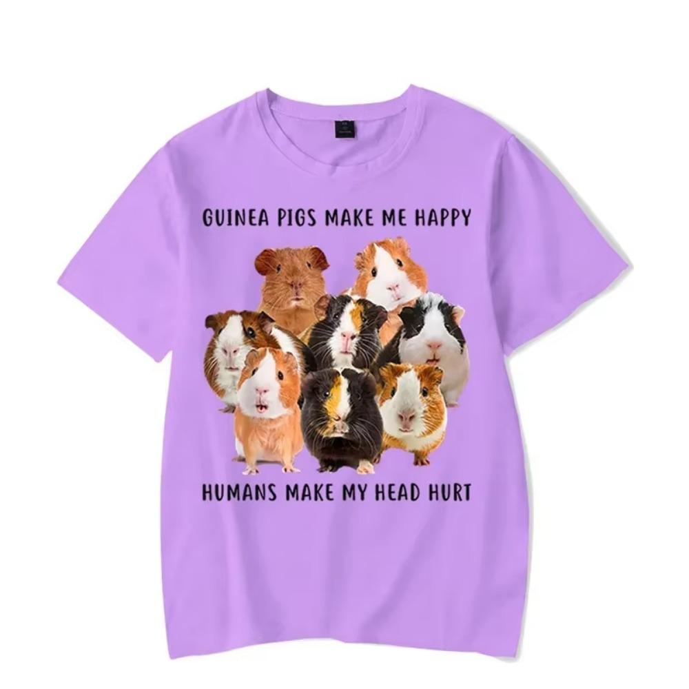 Guinea Pigs Make Me Happy Graphic Tshirt Funny Paw Fashion Harajuku T-shirt Hip Hop Men Brand T-shirt Trend Oversize Tee Shirt