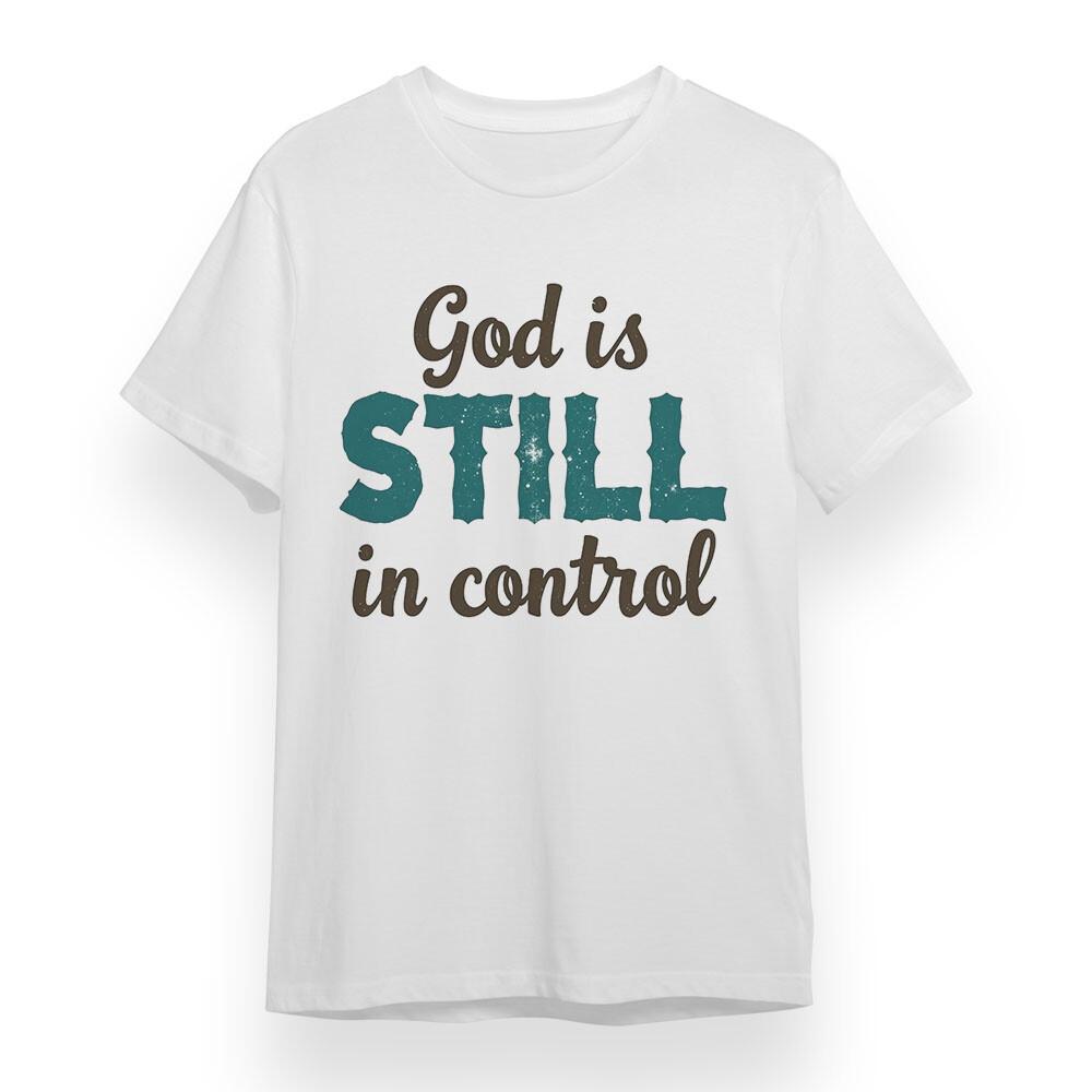 

Men s Oversize T-shirt With God Is Still Control Graphic Unisex 100% Cotton Tee M