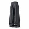 Mens Loose Draped Double Pleated Waist Straight Casual Long Trousers