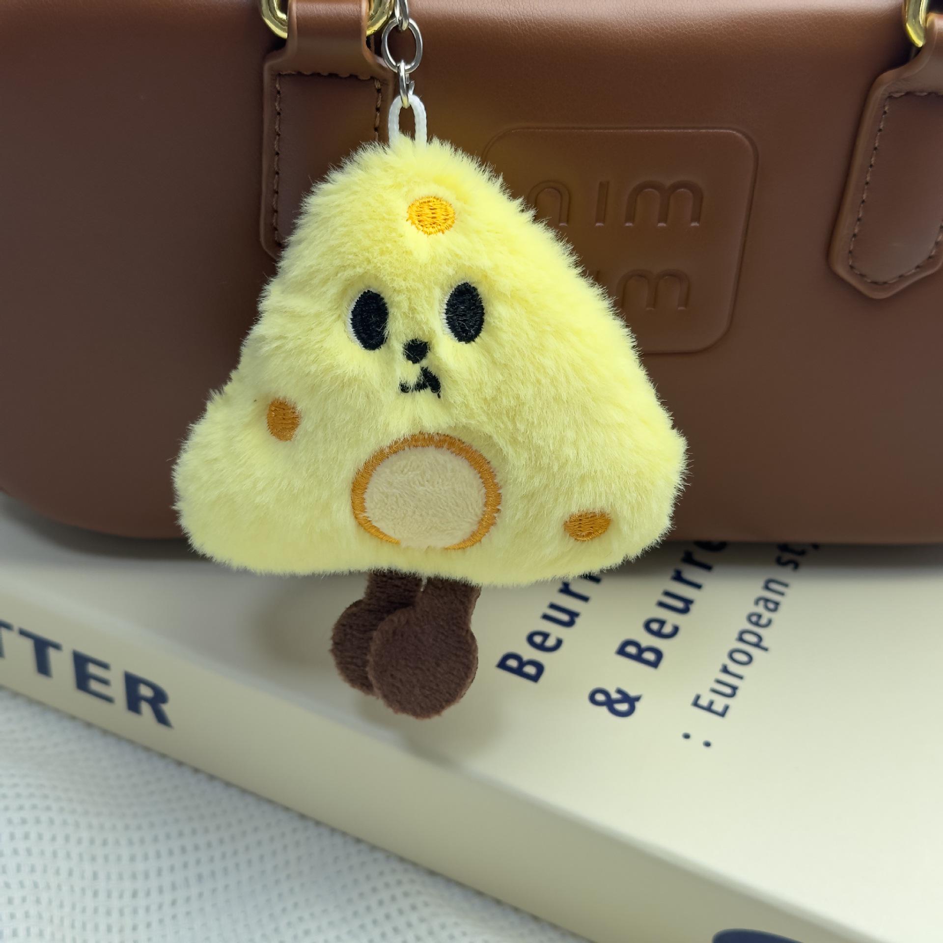 Cultural & Creative Plush Food Series Keychain Dolls: Croissant & Hamburger 7-18cm