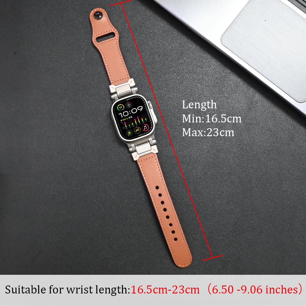 Luxury Leather Strap for Apple Watch Ultra 3 2 49mm 46mm 45mm 44mm Correa Men Loop Bracelet Iwatch Series 11 10 9 8 7 6 5 4 SE 3